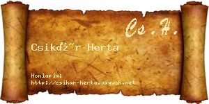 Csikár Herta névjegykártya